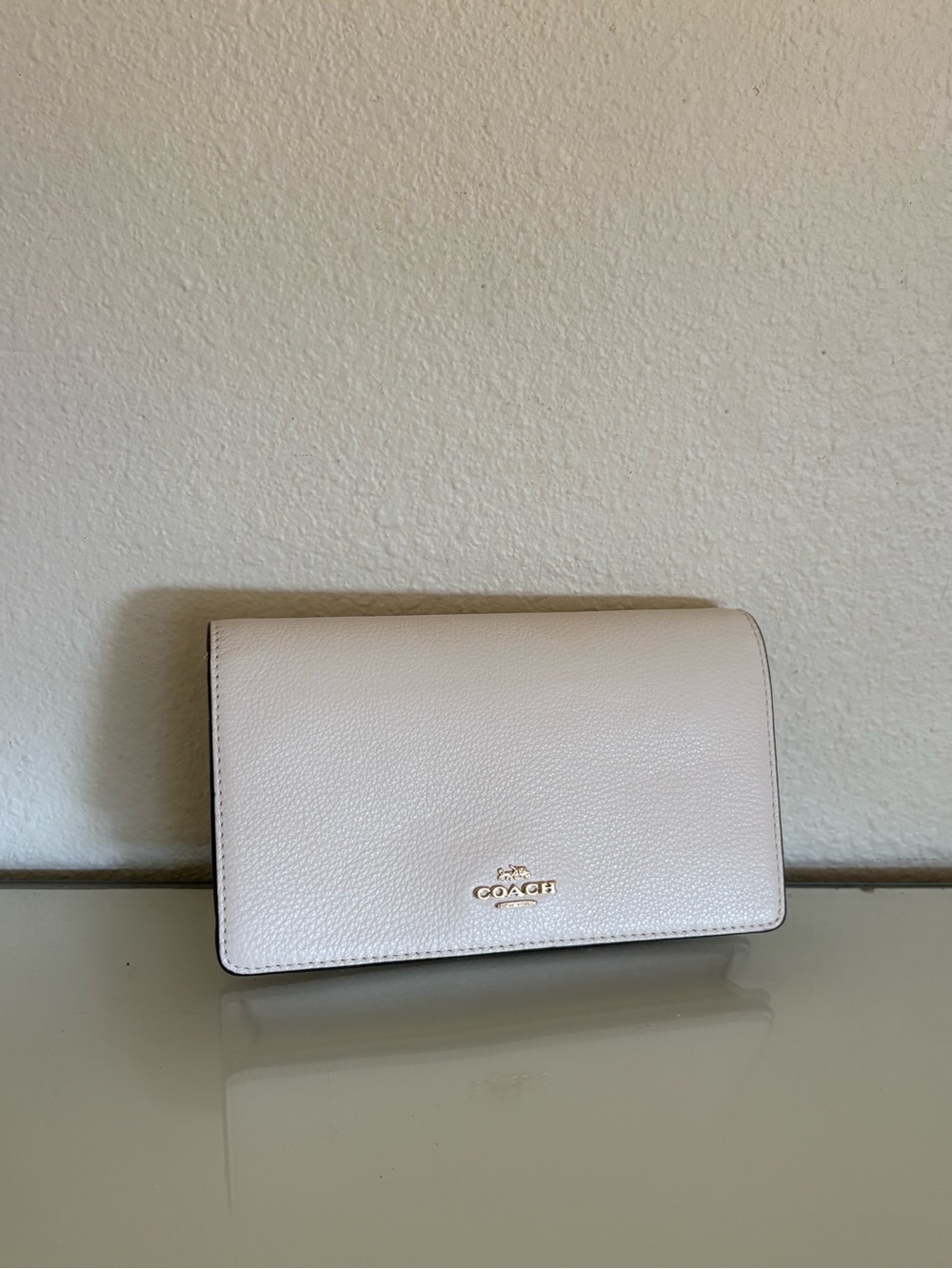 Coach Pebble Leather Clutch in Light Blush